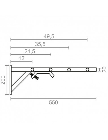 Micel Tendedero de pared para balcón (L x An: 55 x 2 cm, Blanco)